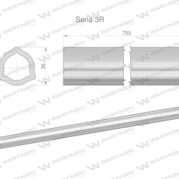 Rura wewnętrzna Seria 3R do wału 910 przegubowo-teleskopowego 36x4.5 mm 755 mm WARYŃSKI