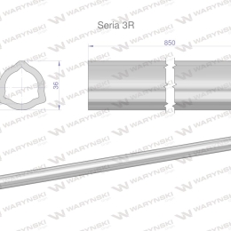 Rura wewnętrzna Seria 3R do wału 1010 przegubowo-teleskopowego 36x4.5 mm 855 mm WARYŃSKI