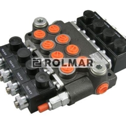 Rozdzielacz hydrauliczny czterosekcyjny sterowany elektrycznie 50L