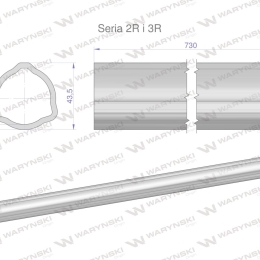 Rura zewnętrzna Seria 2R i 3R do wału 860 przegubowo-teleskopowego 43.5x3.4 mm 735 mm WARYŃSKI