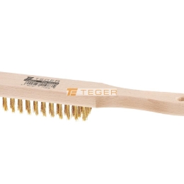 Szczotka druciana do rdzy PREMIUM - drut mosiądzowany / 3 rzędowa / TEGER
