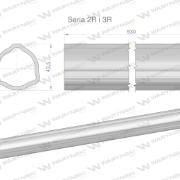Rura zewnętrzna Seria 2R i 3R do wału 660 przegubowo-teleskopowego 43.5x3.4 mm 535 mm WARYŃSKI