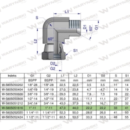 Kolanko hydrauliczne calowe AB 1" BSP Waryński
