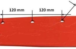 Eurolemiesz prawy 18" Kverneland Vulcan pasuje śruba M14X34OV1 - 4 szt.
