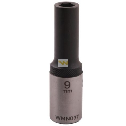 Nasadka sześciokątna 1/2". 9 mm. długa. CrV50BV30. DIN 3124. Waryński