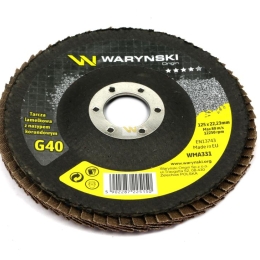 Tarcza do szlifierki 125 mm lamelkowa z elektrokorundem GR40 (sprzedawana po 10 szt.) Waryński
