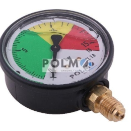 Manometr glicerynowy M63 0-16 bar. gwint M12x1.5 dolne przyłącze. obudowa plastikowa. Opryskiwacz POLMO