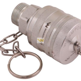 Komplet - zawór wtyczka M22x1.5 skręcane (50490030) z gwintowaną pokrywą/osłoną aluminiową Waryński