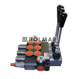 Rozdzielacz hydrauliczny trzysekcyjny z zatrzaskami (3) 40L