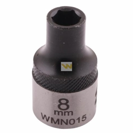 Nasadka sześciokątna 1/2". 8 mm. CrV50BV30. DIN 3124. Waryński