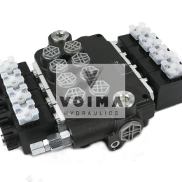 Rozdzielacz hydrauliczny 4-sekcyjny sterowany elektrycznie 12V 80L VOIMA