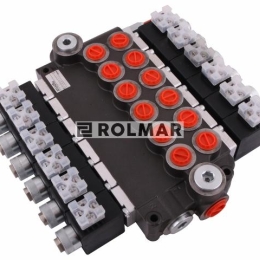 Rozdzielacz hydrauliczny 6-sekcyjny sterowany elektrycznie (12V) 50L