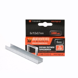 Zestaw zszywek tapicerskich PROFESSIONAL (typ J/53) 6/11,3/0,7mm / 1000 szt / TEGER