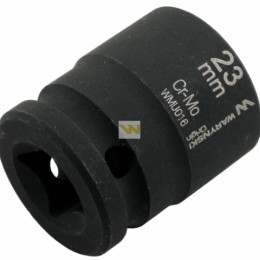 Nasadka udarowa sześciokątna 1/2". 23 mm. CrMo. DIN 3129. Waryński