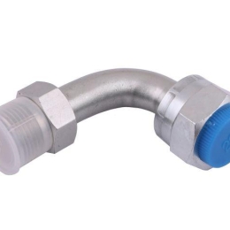 Kolanko hydrauliczne metryczne rurkowe łukowe AB 90 20/20 M20x1.5/M20x1.5 (stożki 60 stopni) 
