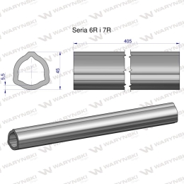 Rura wewnętrzna Seria 6R i 7R do wału 560 przegubowo-teleskopowego 45x5.5mm 405 mm WARYŃSKI