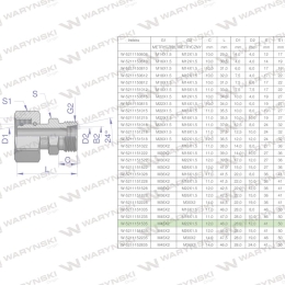 Złączka hydrauliczna metryczna AB (XKOR) A-M45x2 35L / B-M22x1.5 15L Waryński