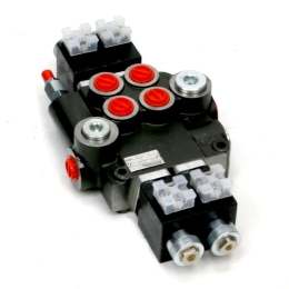 Rozdzielacz hydrauliczny 2-sekcyjny sterowany elektrycznie (12V) 80L