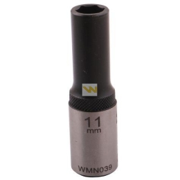Nasadka sześciokątna 1/2". 11 mm. długa. CrV50BV30. DIN 3124. Waryński