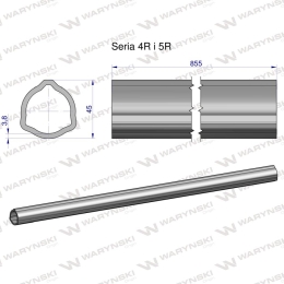 Rura wewnętrzna Seria 4R i 5R do wału 1010 przegubowo-teleskopowego 45x3.8 mm 855 mm WARYŃSKI