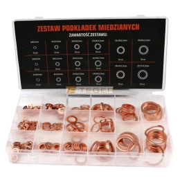 Zestaw podkładek miedzianych 220szt TEGER