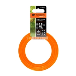 Żyłka tnąca do podkaszarek / Gwiazdka / 3.0 mm / 15 m / TEGER
