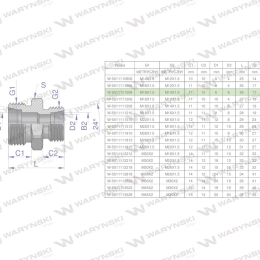 Złączka hydrauliczna redukcyjna metryczna BB M16x1.5 10L / M14x1.5 08L (XG) Waryński ( sprzedawane po 5 )
