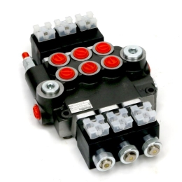 Rozdzielacz hydrauliczny 3-sekcyjny sterowany elektrycznie (12V) 80L