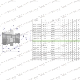 Złączka hydrauliczna redukcyjna metryczna BB M26x1.5 18L / M16x1.5 10L (XG) Waryński ( sprzedawane po 2 )