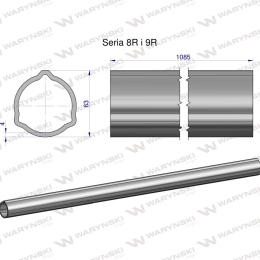 Rura zewnętrzna Seria 8R i 9R do wału 1210 przegubowo-teleskopowego 63x4 mm 1085 mm WARYŃSKI