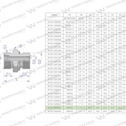 Przyłączka hydrauliczna BB (XGE) M45x2 35L x 1 1/4" BSP ED Waryński
