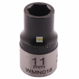 Nasadka sześciokątna 1/2". 11 mm. CrV50BV30. DIN 3124. Waryński