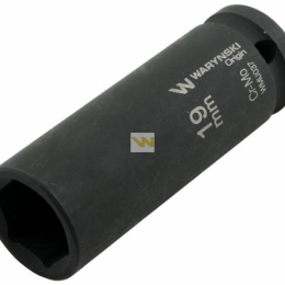 Nasadka udarowa sześciokątna długa 1/2". 19 mm. CrMo. DIN 3129. Waryński