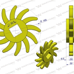 Tarcza, sortująca prawa PU 165x32 otw 32,5x32,5, zastosowanie 08800209 Grimme, Waryński