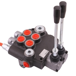 Rozdzielacz hydrauliczny dwusekcyjny (2-sekcyjny) 80L z zatrzaskami
