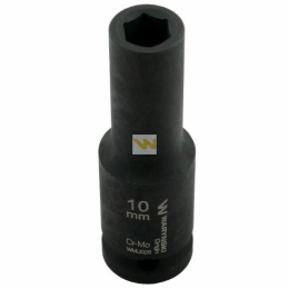Nasadka udarowa sześciokątna długa 1/2". 10 mm. CrMo. DIN 3129. Waryński