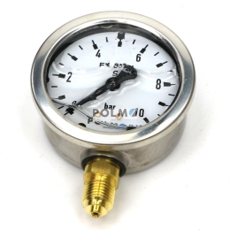 Manometr glicerynowy M63 0-10 bar dolne przyłącze G1/4" POLMO