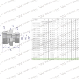 Złączka hydrauliczna redukcyjna metryczna BB M45x2 35L / M36x2 28L (XG) Waryński