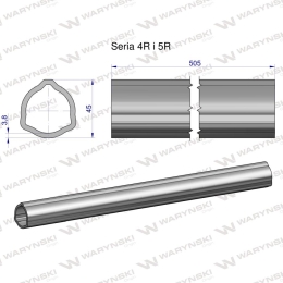 Rura wewnętrzna Seria 4R i 5R do wału 660 przegubowo-teleskopowego 45x3.8 mm 505 mm WARYŃSKI