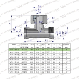 Trójnik hydrauliczny symetryczny metryczny BAB M12x1.5 06L (XEVT) Waryński ( sprzedawane po 2 )