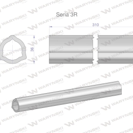 Rura wewnętrzna Seria 3R do wału 460 przegubowo-teleskopowego 36x4.5 mm 315 mm WARYŃSKI