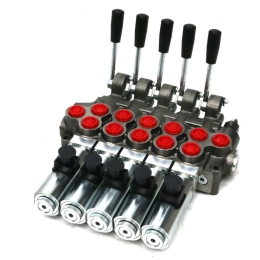 Rozdzielacz hydrauliczny (50 l/m) 5 sekc. ster. Ręczno elektryczne 24 DC