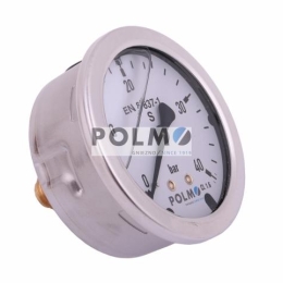 Manometr glicerynowy M63 0-40 bar tylne przyłącze G1/4" POLMO