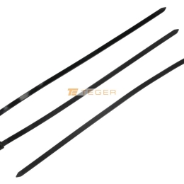 Opaski kablowe, opaski zaciskowe, tyrytytki, trytytki, 7.5 x 400mm 100 szt w worku czarne odporne na UV, Teger
