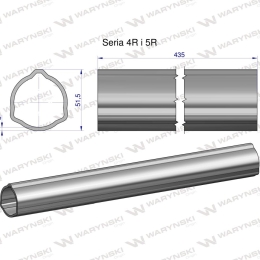Rura zewnętrzna Seria 4R i 5R do wału 560 przegubowo-teleskopowego 51.5x3 mm 435 mm WARYŃSKI