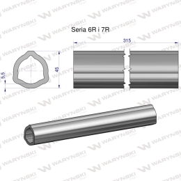 Rura wewnętrzna Seria 6R i 7R do wału 460 przegubowo-teleskopowego 45x5.5mm 315 mm WARYŃSKI