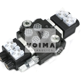 Rozdzielacz hydrauliczny 2-sekcyjny sterowany elektrycznie 12V 40L VOIMA