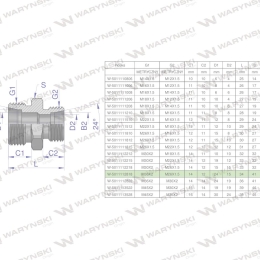 Złączka hydrauliczna redukcyjna metryczna BB M36x2 28L / M26x1.5 18L (XG) Waryński