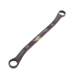 Klucz oczkowy odsadzony 18 x 19 mm. CrV standard ASME B107.9 Waryński