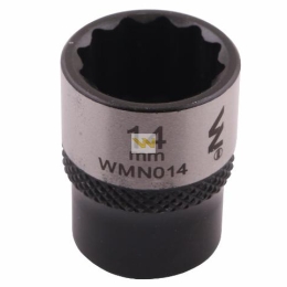 Nasadka dwunastokątna 1/4". 14 mm. CrV50BV30. DIN 3124. Waryński